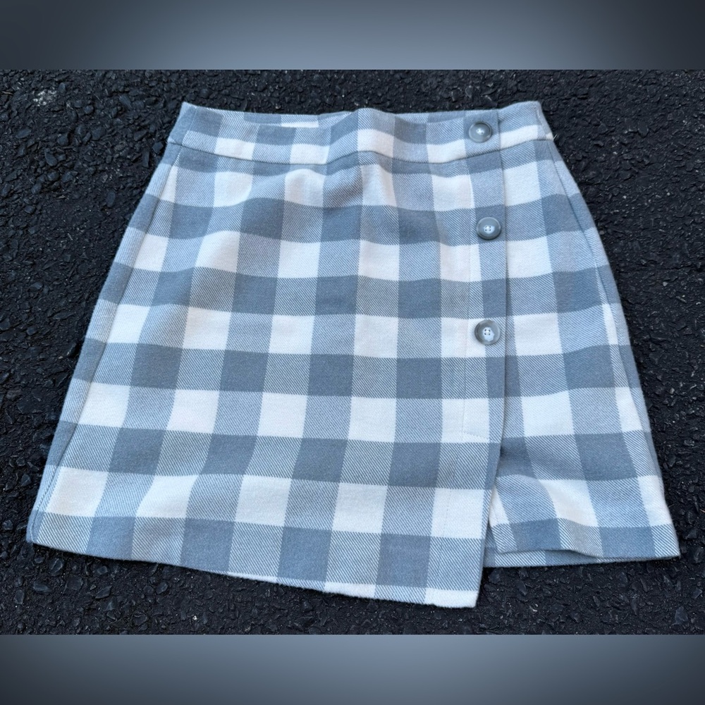 Loft Plaid Women's A Line Grey Skirt Schoolgirl Preppy Girly Abstract Size 2 NWT